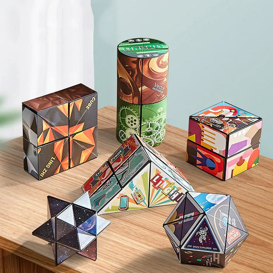 Shape Shifting Box Geometric Changeable Magnetic Magic Cube 3D Decompression Hand Flip Puzzle Kids Reliever Fidget Toy - Kiki of DC Styles Store