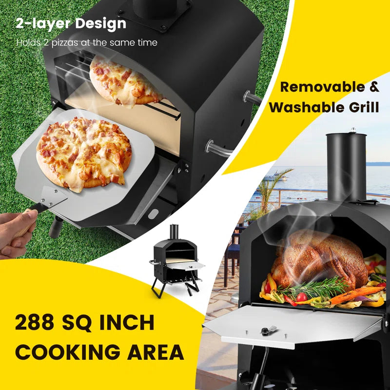 Steel Free Standing Wood-Fired,Briquette and Coal Pizza Oven - Kiki of DC Styles Store