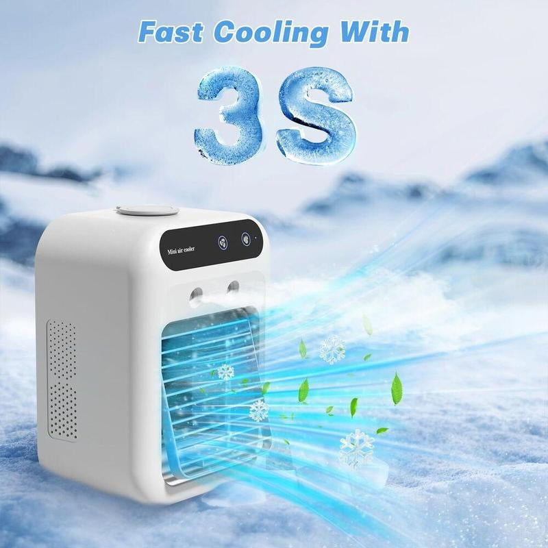 3-in-1 Portable Air Conditioner with Dual-Speed Mist Fan - Compact Cooling Solution for Travel, Office, Living Room, and Bedroom