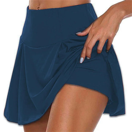 Summer Women Sprints Tennis Dance Fitness Short Skirts Quick Drying Solid Female Lining High Waist Mini Skirts Shorts DF4987 Kiki of DC Styles Store