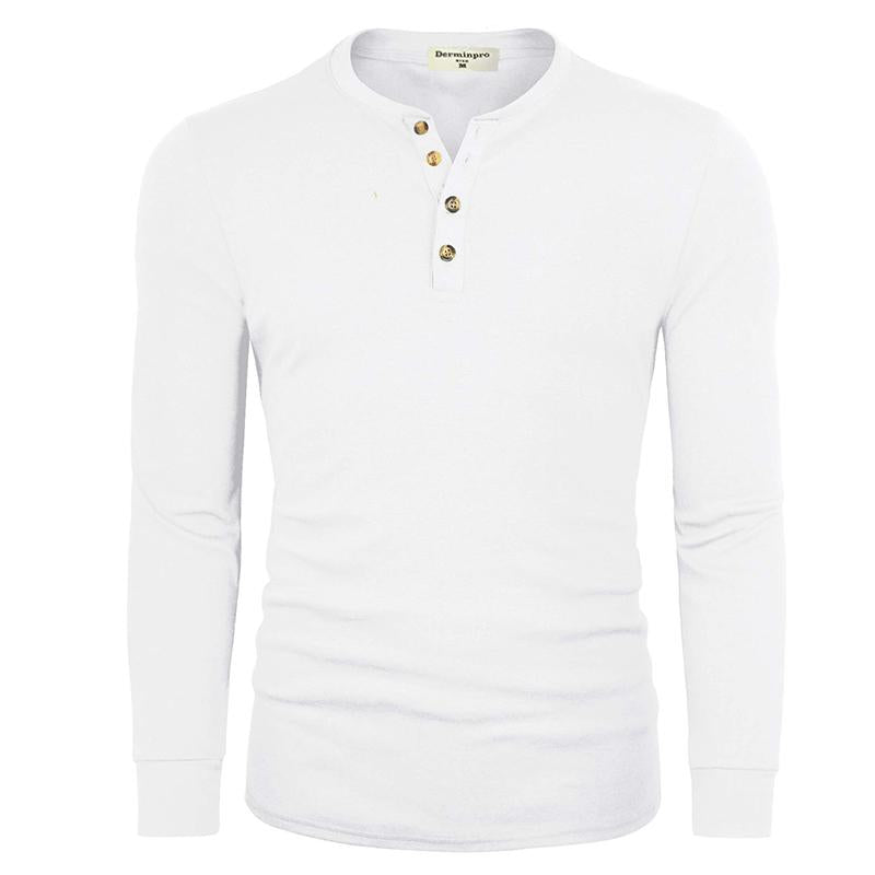 2024 Men'S Cotton Shirts Henley New Design Spring Fall Casual Tshirts Quick Dry Breathable Anit-Wrinkle Full Long Sleeve T-Shrit Tops New Arrival Summer Autumntee D8CT09