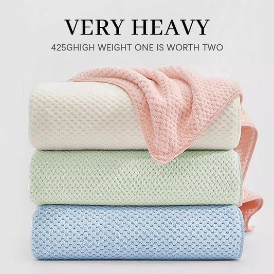 3PCS Pineapple Check Coral Velvet Bath Towel Oversized Bath Towel Set 30X67 Inches, Ultra Soft Highly Absorbant Compact Quickdry & Lightweight Large Bath Towels, Ideal for Gym Travel Camp Pool - Kiki of DC Styles Store