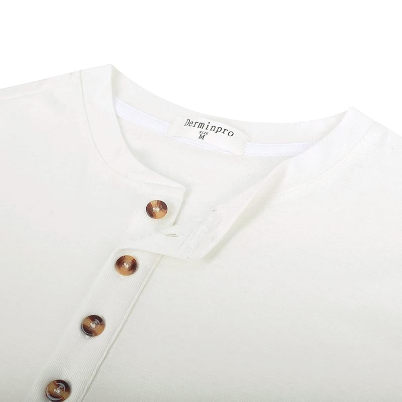 2024 Men'S Cotton Shirts Henley New Design Spring Fall Casual Tshirts Quick Dry Breathable Anit-Wrinkle Full Long Sleeve T-Shrit Tops New Arrival Summer Autumntee D8CT09