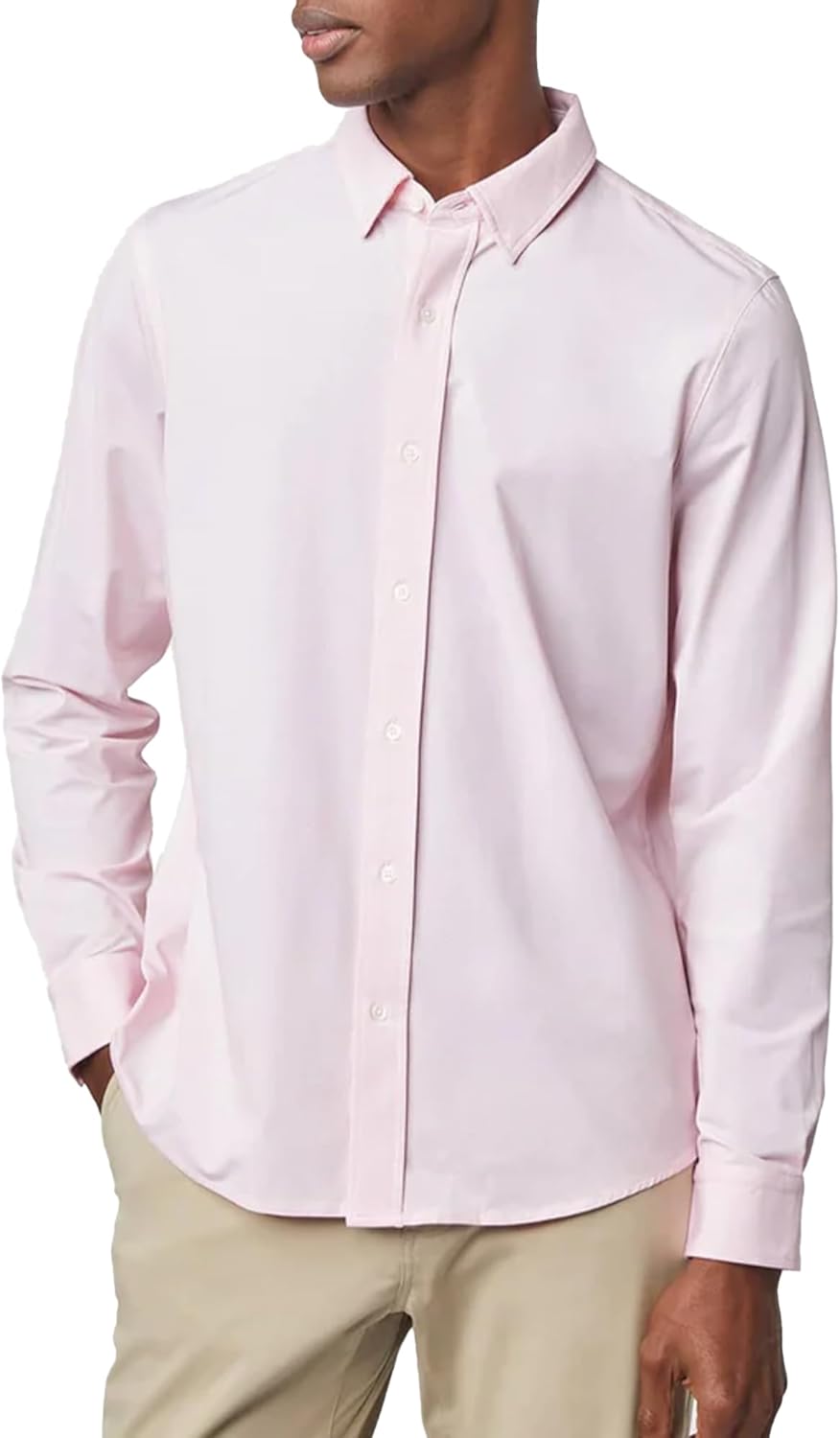 Men's Commuter Shirt, Performance Dress Shirts for Men, Machine Washable, Wrinkle Resistant, Slim Fit Button down Shirt