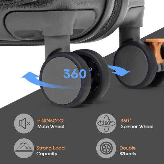 Front Opening Cover Carry-On Luggage Side Hooks TSA Lock Spinner Wheels YKK Zippers - Kiki of DC Styles Store