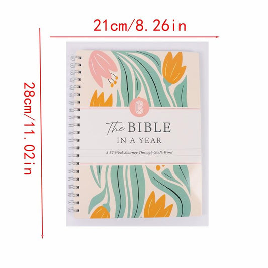 The Bible in a Year 52-Week Study Daily Prayer and Notes Set, Spiritual Journey Gift for Men and Women, Faith-Inspiring Bible Journal - Kiki of DC Styles Store
