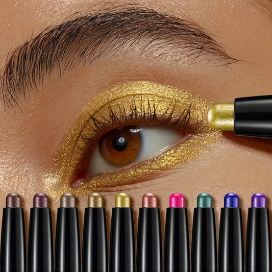 Brown Neutral Metal Eye Shadow Stick, Magic Color Cream Shimmer Crayon, Eye Whitening Stick, Highlight Pen, Eyeliner Pen - Kiki of DC Styles Store