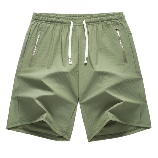 5-Pack Men'S Summer Solid Color Shorts with Adjustable Drawstring Waistband, Zippered Printed Side Pockets, Solid Color Design, Simple and Practical, Suitable for Indoor and Outdoor Wear in Summer, Breathable and Quick-Drying, Casual and Comfortable