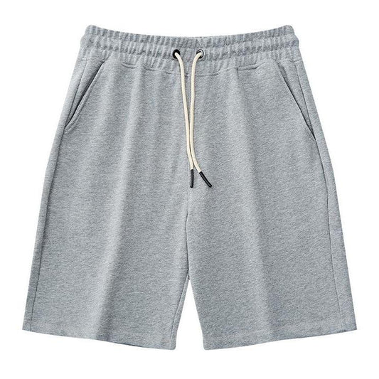 EVELLYHOOTD Men's 7" GSM360 Gray Heavyweight Cotton Sweat Shorts with Drawstring - Essential Clean Fit for Gym and Summer Wear M102 - Kiki of DC Styles Store