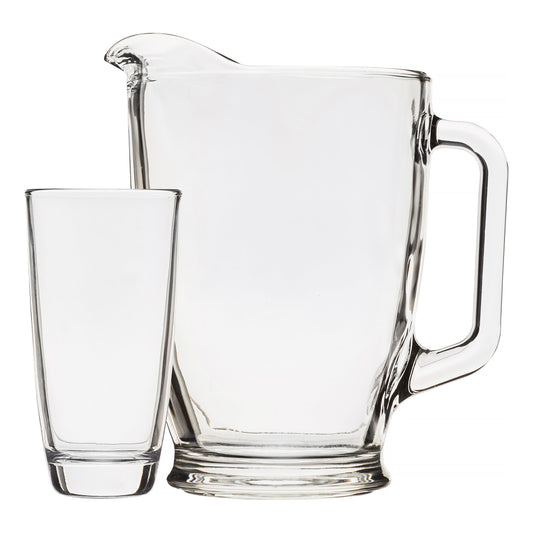Elevate Your Entertaining with the Mainstays 7-Piece Clear Glass Pitcher and Cooler Glass Set