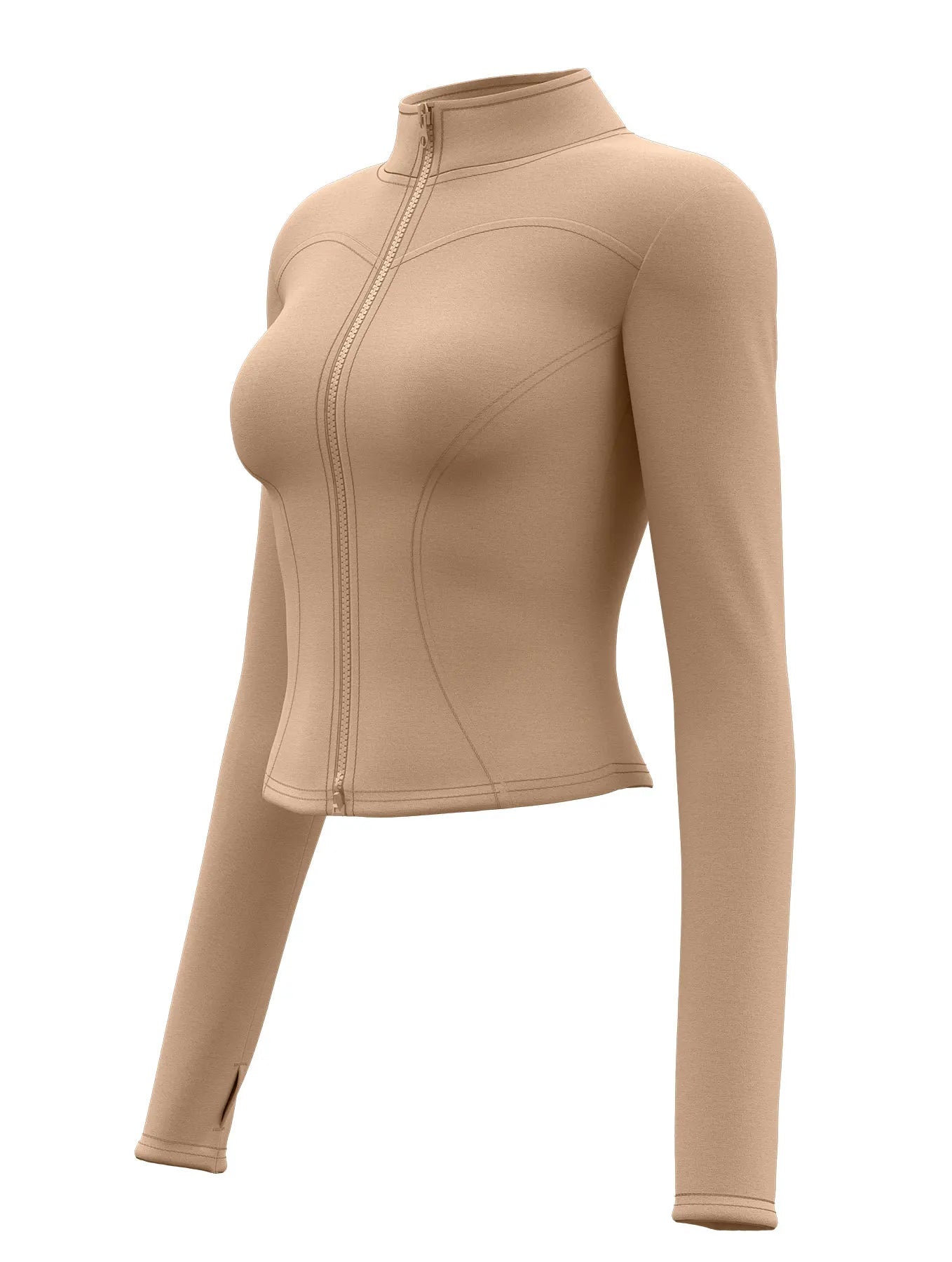 High Quality Waist Slimming Training Tops Women's Tight Stand Collar Full Zipper long Sleeves Fitness Running Yoga shirts Kiki of DC Styles Store