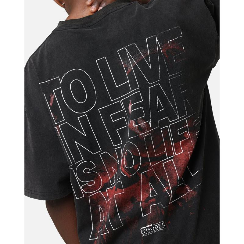 Star Wars Episode II Vintage Black Acid Wash T-Shirt - Kiki of DC Styles Store