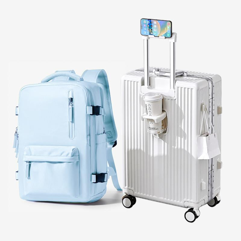 YGL Front Opening Luggage Sets Multifunctional Trolley Case Aluminum Frame Suitcase Set & TSA & Airline Certified Size, Carry-On Suitcase Can Be Used for Vacation, Travel, Business Trip, School and Outdoor Sports Carry-On Suitcase
