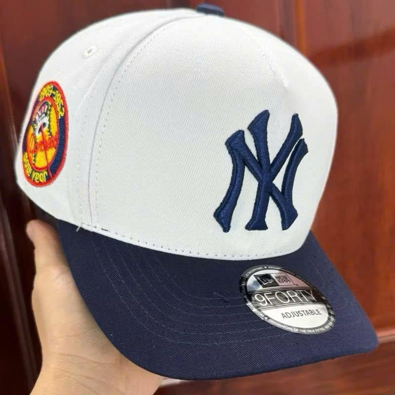 New Era NY 9FORTY Adjustable Baseball Hat for Men and Women - Soft Breathable Cotton, All-Season Wear, Metal Buckle Closure, Made in the USA