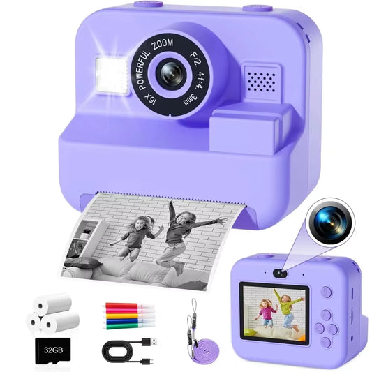 Children'S Mini Digital Video Camera with Thermal Printing & Multiple Image Stabilization, 32GB Card Included - Kiki of DC Styles Store