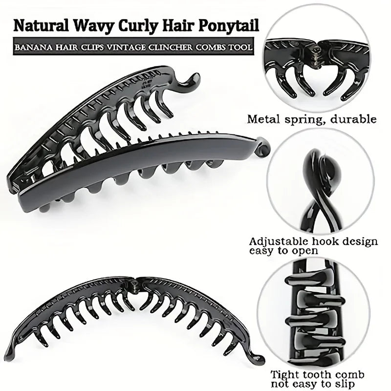 1/2PC Matte Banana Hair Clip Fish Shaped Ponytail Headband for Women Hair Accessories Hairgripstwist Clamp Barrettes Headwear