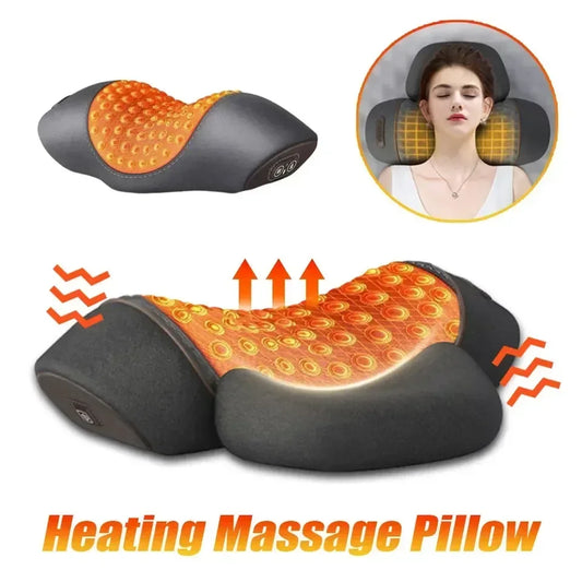 Electric Massager Cervical Pillow Hot Compress Vibration Massage Neck Traction Relax Sleeping Memory Foam Pillow Spine Support - Kiki of DC Styles Store