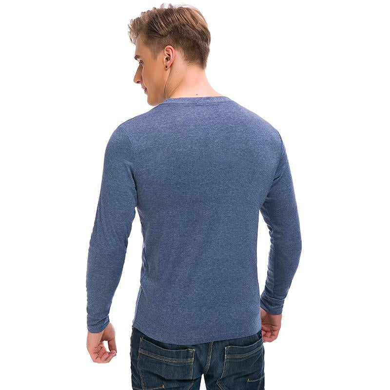 2024 Men'S Cotton Shirts Henley New Design Spring Fall Casual Tshirts Quick Dry Breathable Anit-Wrinkle Full Long Sleeve T-Shrit Tops New Arrival Summer Autumntee D8CT09