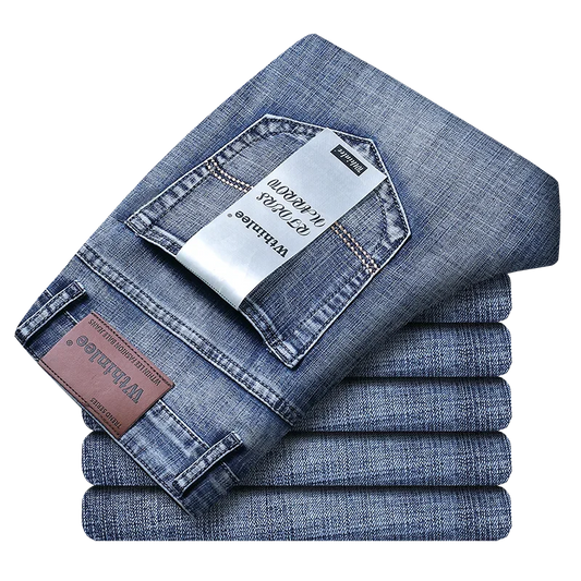 Wthinlee New Business Men's Jeans Casual Straight Stretch Fashion Classic Blue Black Work Denim Trousers Male Brand Clothing Kiki of DC Styles Store