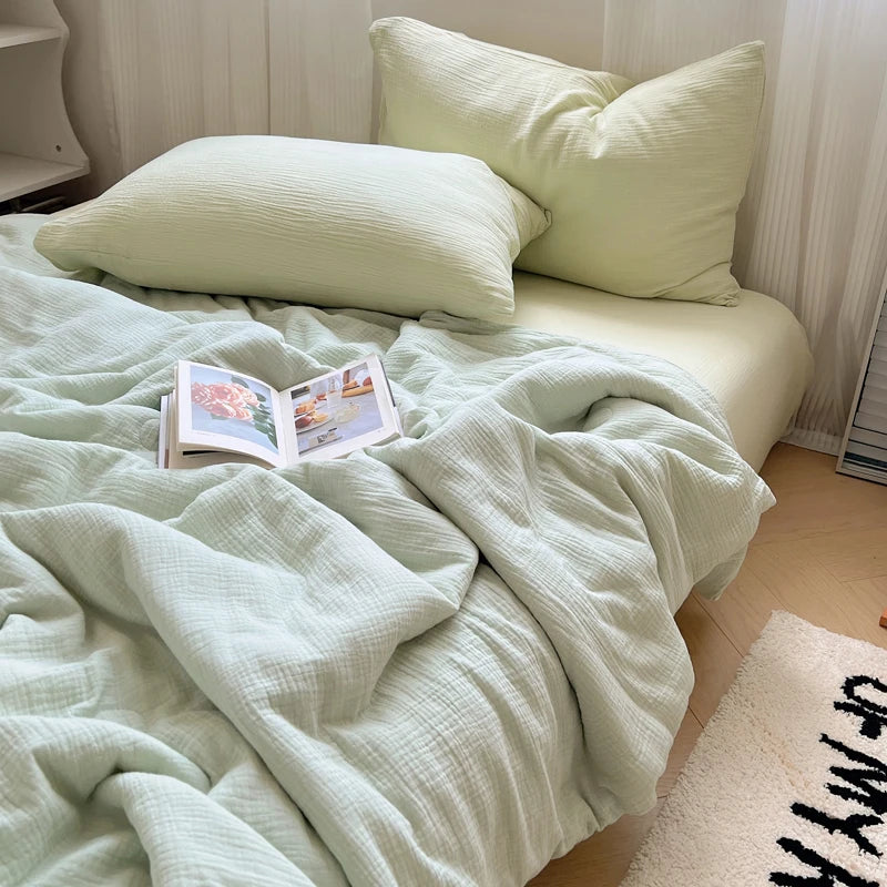 1pc Washed Cotton Duvet Queen/King Air Condition Quilt for Summer Cooling Skin-Friendly Plain Summer Blanket Comfortable 이불 사계절