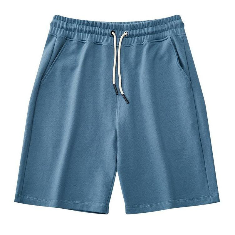 EVELLYHOOTD Men's 7" GSM360 Gray Heavyweight Cotton Sweat Shorts with Drawstring - Essential Clean Fit for Gym and Summer Wear M102 - Kiki of DC Styles Store