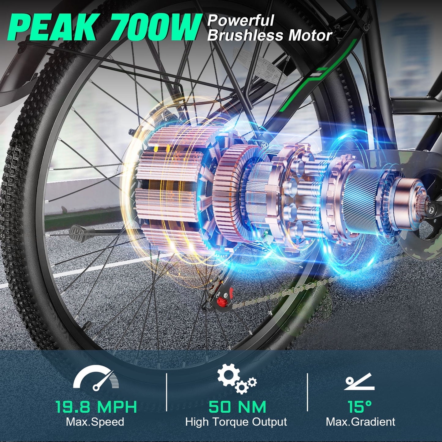 Experience the Thrill of Commuting with the GOCIO 26" Electric Bike: 500W Power, 19.8 mph Speed, and UL2849 Certified Safety for Adults