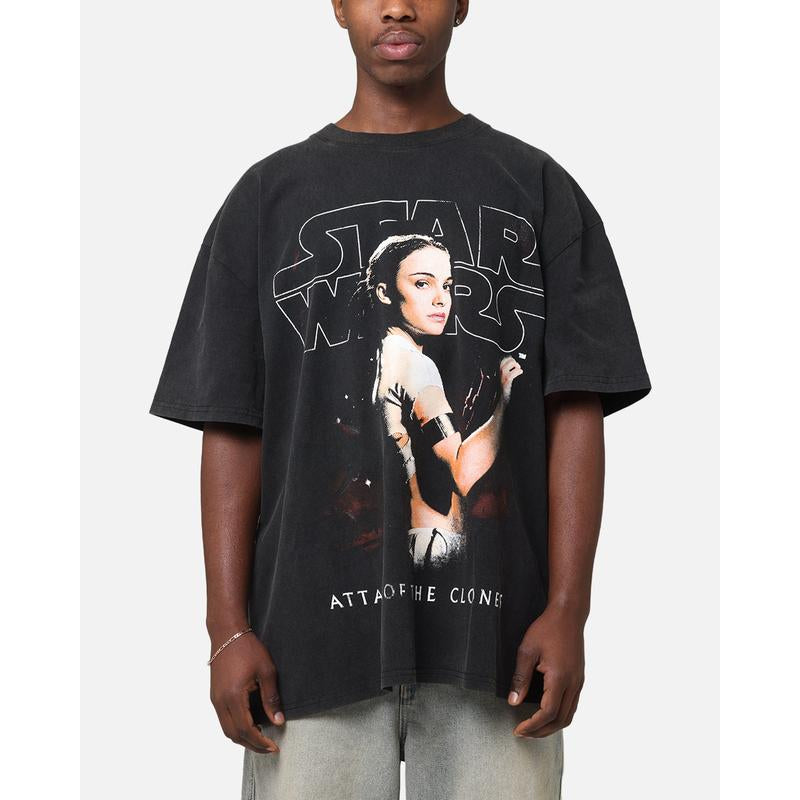 Star Wars Episode II Vintage Black Acid Wash T-Shirt - Kiki of DC Styles Store