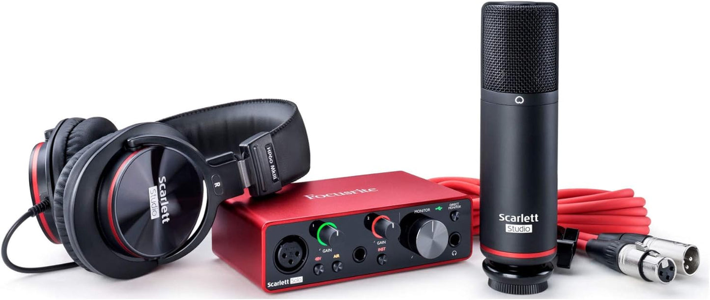 Scarlett Solo Studio 3Rd Gen USB Audio Interface Bundle for the Guitarist, Vocalist or Producer with Condenser Microphone and Headphones for Recording, Songwriting, Streaming and Podcasting - Kiki of DC Styles Store