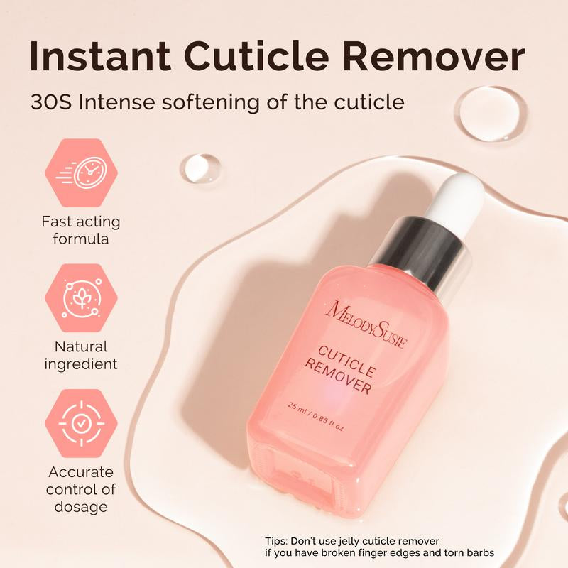 Melodysusie 25ML Cuticle Care Kit - Cuticle Oil and Cuticle Remover, Cuticle Nourishes and Softener, Promotes Nail Growth and Strength for Home and Salon Use 2PCS - Kiki of DC Styles Store