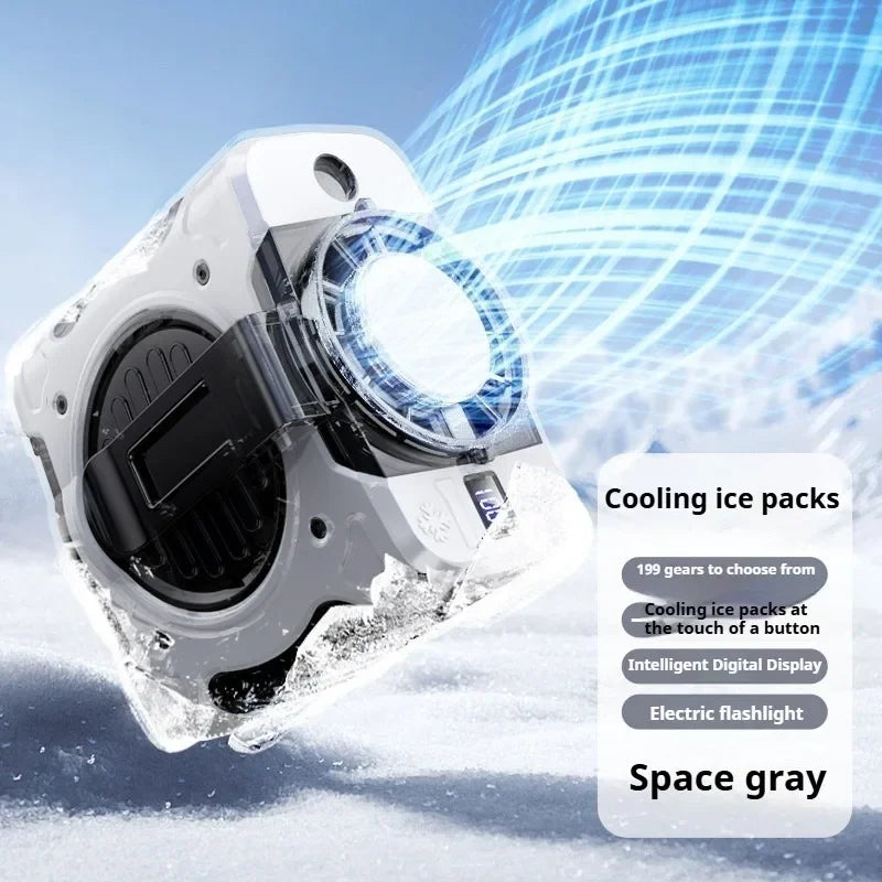 Eary Portable Waist Fan Clip 199 Speeds Wind Air Cooler Belt Fan with Light Lanyard Wearable Hands-Free Neck Fan for Outdoor