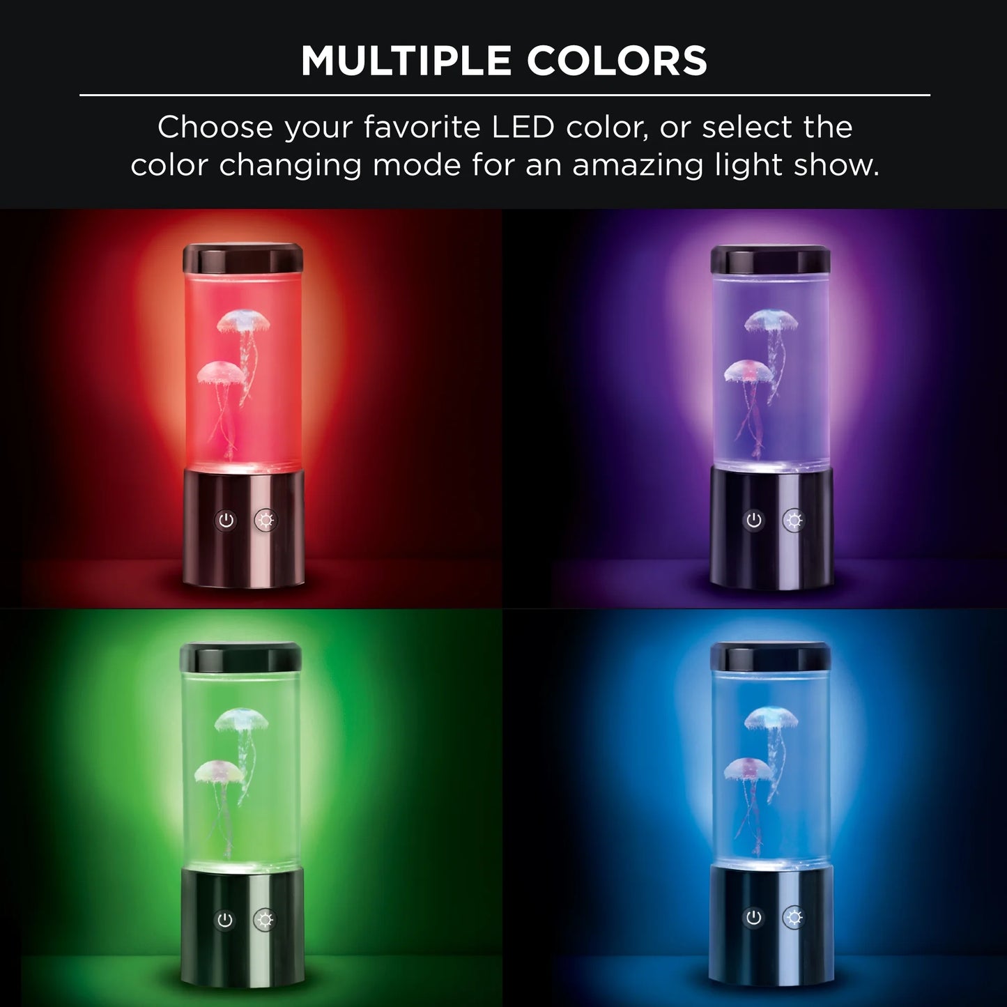 Jellyfish Night Light Lamp Motion & Multicolor Leds - Easy Mode Switching, USB Powered - 9" - Kiki of DC Styles Store