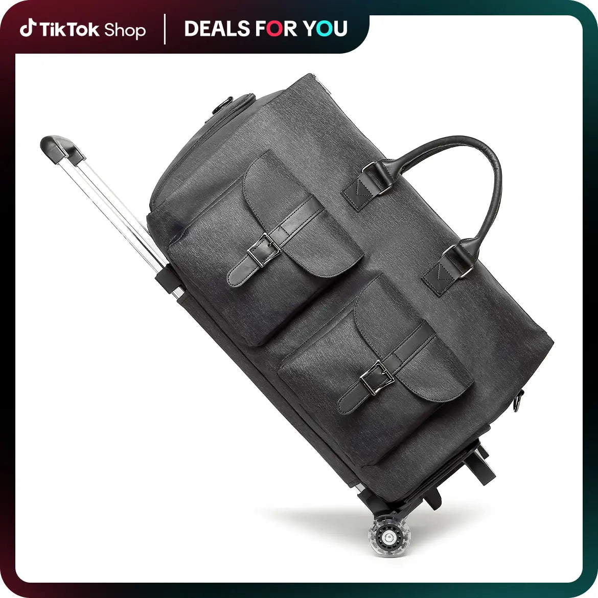 Travel in style with the SEYFOCNIA Pink PU Leather Rolling Garment Bag! Perfect for weekend getaways, this unisex expandable duffle bag is a must-have for your TikTok holiday haul! 🌟🧳✨