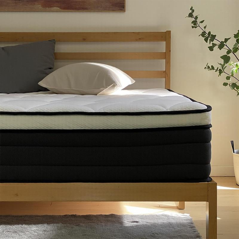 Hybrid Queen Size Cooling Gel Memory Foam Mattress, 10 Inch Soft Mattress with Independent Spring Support for Pressure Relief & Medium Firmness Ideal for Back Sleepers - Kiki of DC Styles Store