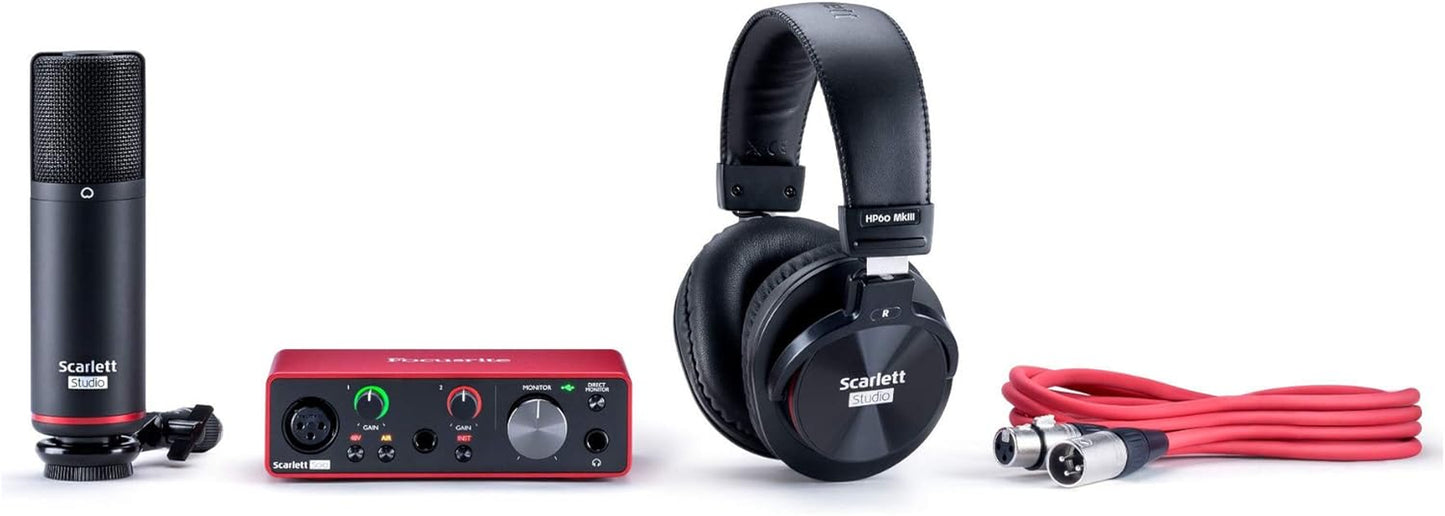 Scarlett Solo Studio 3Rd Gen USB Audio Interface Bundle for the Guitarist, Vocalist or Producer with Condenser Microphone and Headphones for Recording, Songwriting, Streaming and Podcasting - Kiki of DC Styles Store