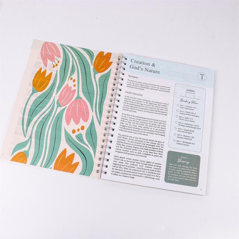 The Bible in a Year 52-Week Study Daily Prayer and Notes Set, Spiritual Journey Gift for Men and Women, Faith-Inspiring Bible Journal - Kiki of DC Styles Store