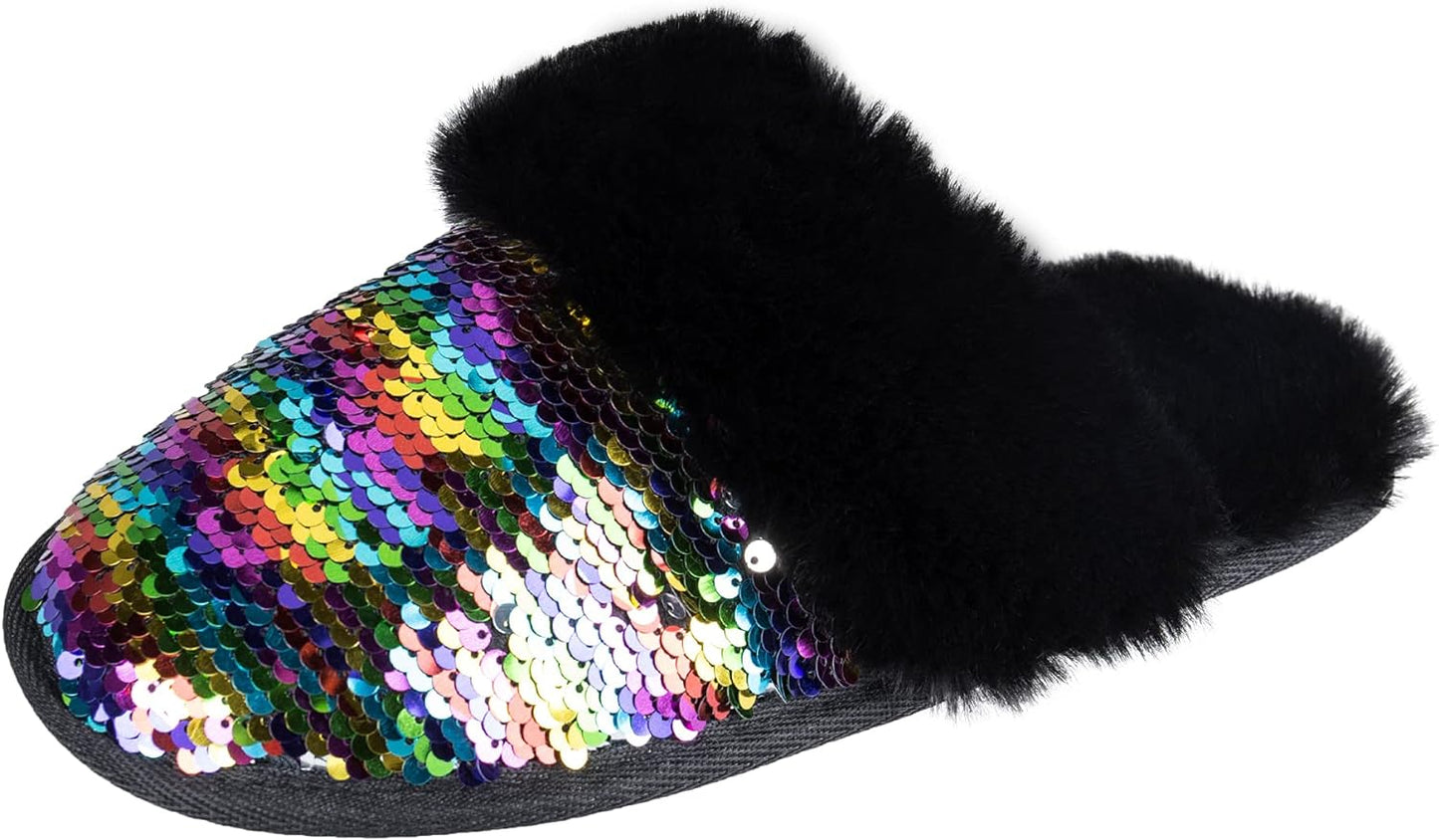 Indulge in Luxury: Jessica Simpson Women's Cozy Pink Faux Fur Memory Foam Slippers with Anti-Skid Soles