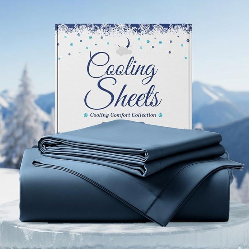 SLEEPHORIA 4 PC Cooling Sheets California King Size Bed Set - Temperature Regulating Bedding for Hot Sleepers - Deep Pocket Cooling Bed Sheets for Night Sweats and Comfort (Beige) - Kiki of DC Styles Store