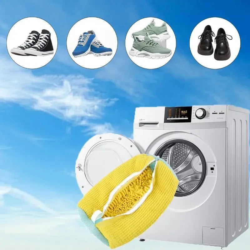 Laundry Bags Shoe Washing Machine Bag-with Zipper Non-Abrasive Washing Machine Shoe Protector Bags for Sneakers Travel Storage