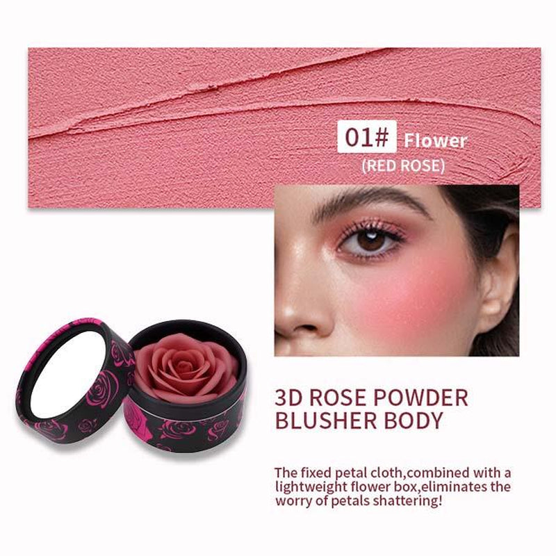 PETAL 3D Rose Blush – Natural Floral Scent, Skin-Friendly Long-Lasting Formula, 3 Radiant Shades for Flawless Glow, Unique Romantic Design, Perfect Gift for Makeup Lovers - Kiki of DC Styles Store