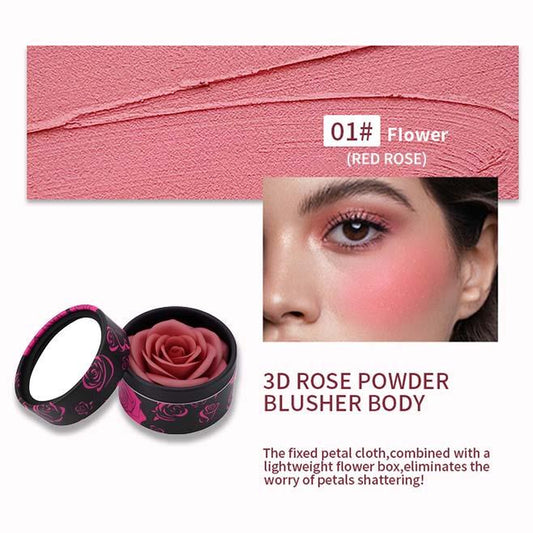PETAL 3D Rose Blush – Natural Floral Scent, Skin-Friendly Long-Lasting Formula, 3 Radiant Shades for Flawless Glow, Unique Romantic Design, Perfect Gift for Makeup Lovers - Kiki of DC Styles Store