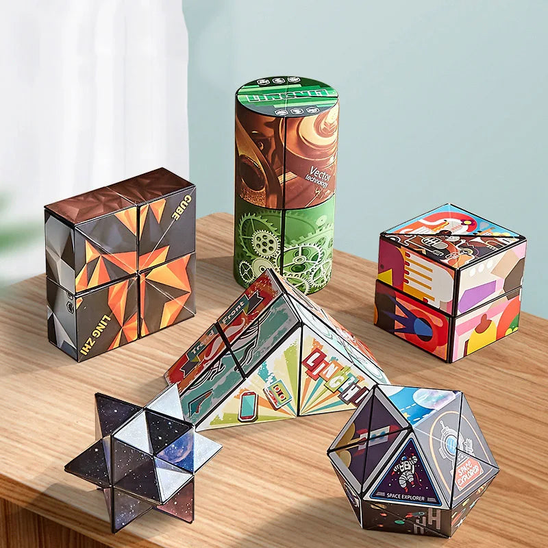 Shape Shifting Box Geometric Changeable Magnetic Magic Cube 3D Decompression Hand Flip Puzzle Kids Reliever Fidget Toy - Kiki of DC Styles Store