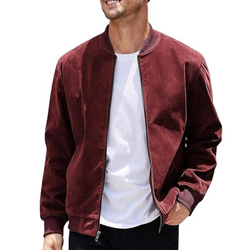 COOFANDY Men'S Casual Sports Jacket Retro Lightweight Suede Baseball Jacket, Fashionable Street Style Jacket, Suede Fabric Fashionable Comfortable Jacket, Men'S Top Coat, Men'S Jacket Coat - Kiki of DC Styles Store