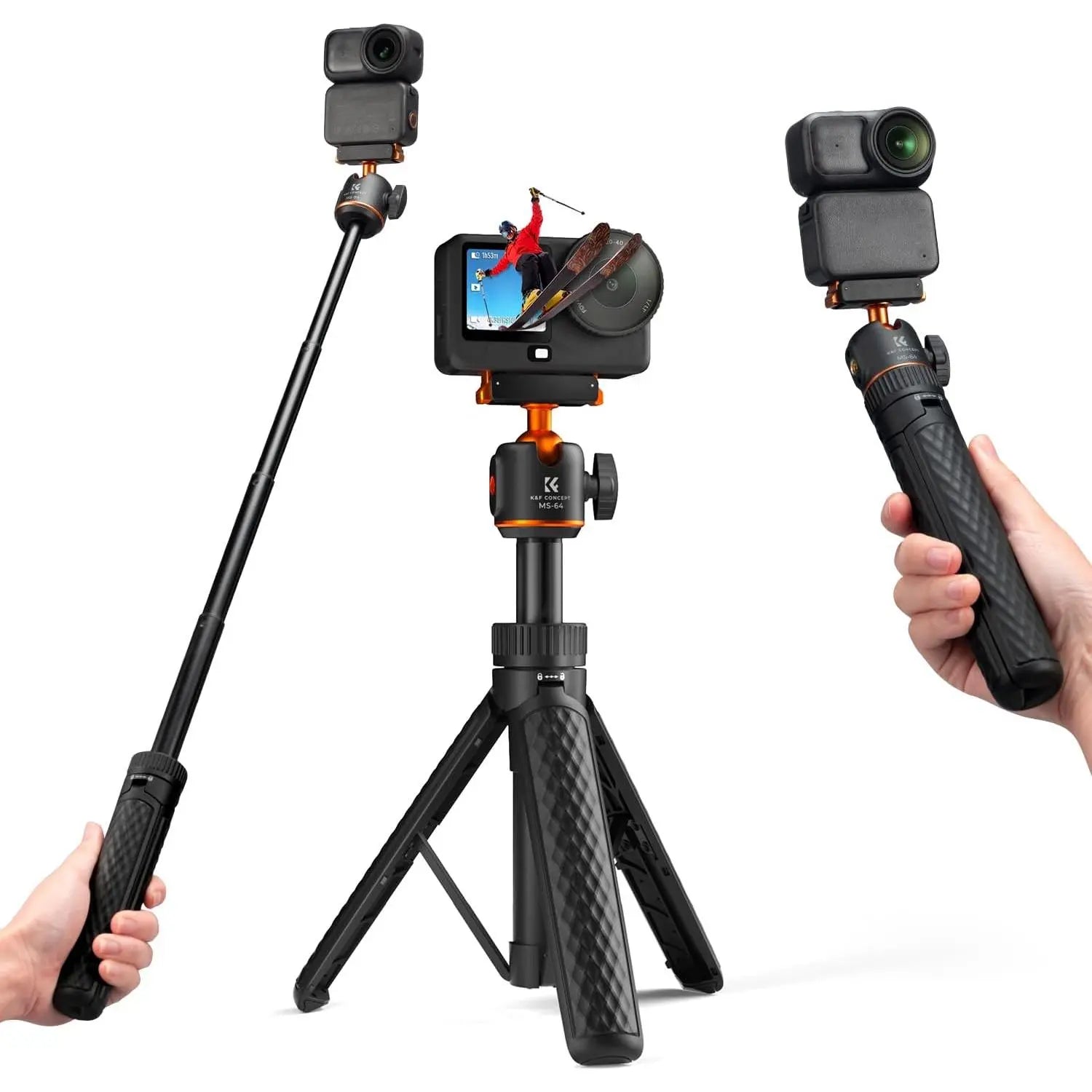 Capture stunning moments with the K&F CONCEPT 25.6" Magnetic Quick Release Tripod! Perfect for your DJI Osmo Nano/Action 6, this 2-in-1 extendable handle and 360° ball head selfie stick is a must-have for vloggers and content creators! 📸✨ #Vlogging #Photography #Tripod