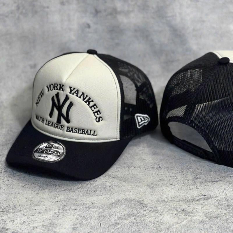 New Era NY 9FORTY Adjustable Baseball Hat for Men and Women - Soft Breathable Cotton, All-Season Wear, Metal Buckle Closure, Made in the USA