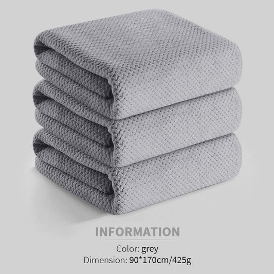 3PCS Pineapple Check Coral Velvet Bath Towel Oversized Bath Towel Set 30X67 Inches, Ultra Soft Highly Absorbant Compact Quickdry & Lightweight Large Bath Towels, Ideal for Gym Travel Camp Pool - Kiki of DC Styles Store