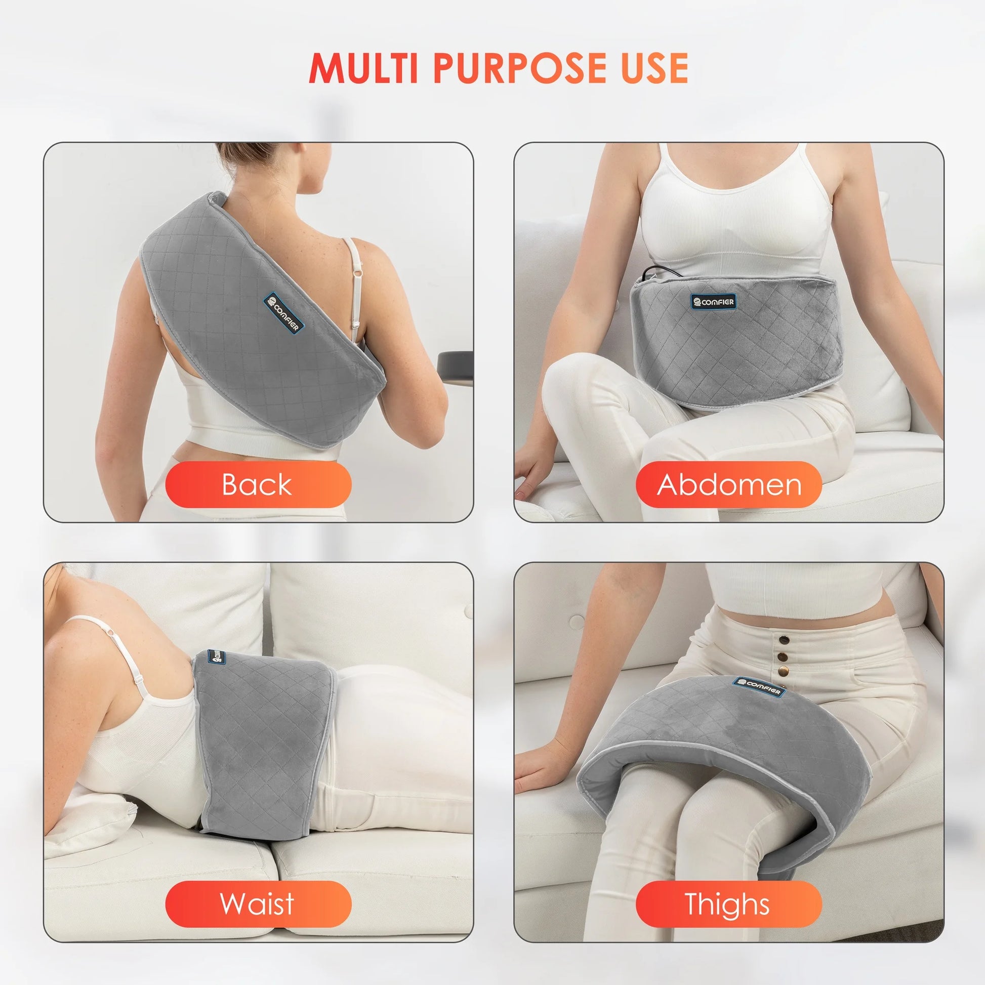 Heating Pad with Massage for Back Relief, Waist Belt with Heat for Lumbar Pain, Gifts