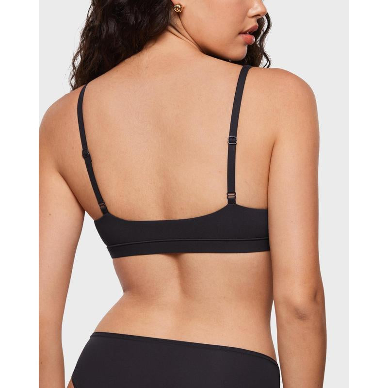 INLYRIC Women's Soft Plunge Bralette - Deep V Unlined Triangle Sleep Bra for Ultimate Comfort - Kiki of DC Styles Store