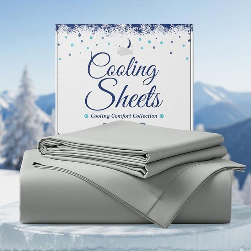 SLEEPHORIA 4 PC Cooling Sheets California King Size Bed Set - Temperature Regulating Bedding for Hot Sleepers - Deep Pocket Cooling Bed Sheets for Night Sweats and Comfort (Beige) - Kiki of DC Styles Store