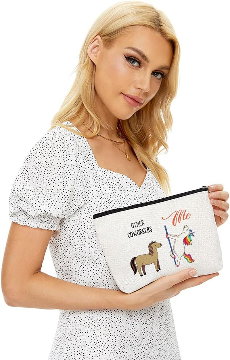 Coworker Gifts for Women - Funny Birthday, Going Away, Coworker Leaving Gifts,Retirement Gifts,Colleagues, Friends, Work Bestie, BFF - Makeup Bag - Kiki of DC Styles Store