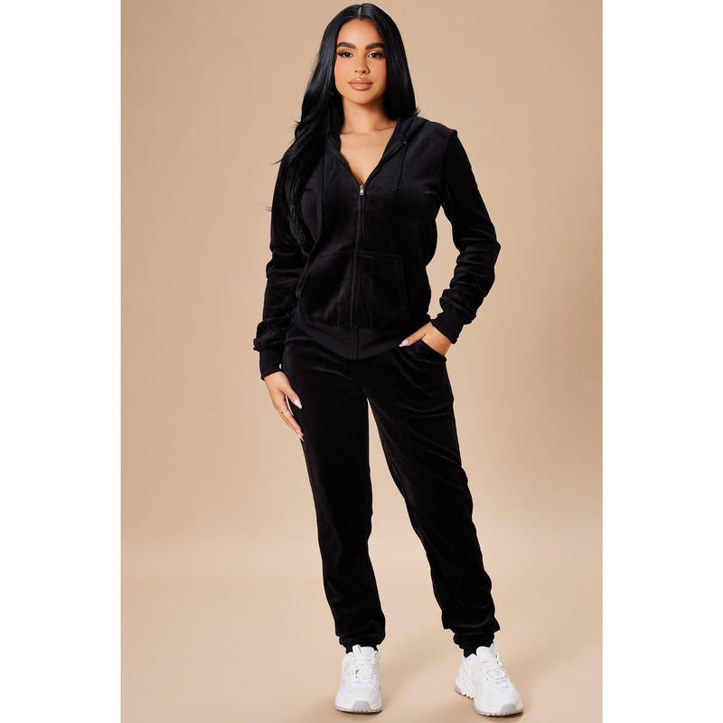 The Original Trendsetter Velour Set - Black